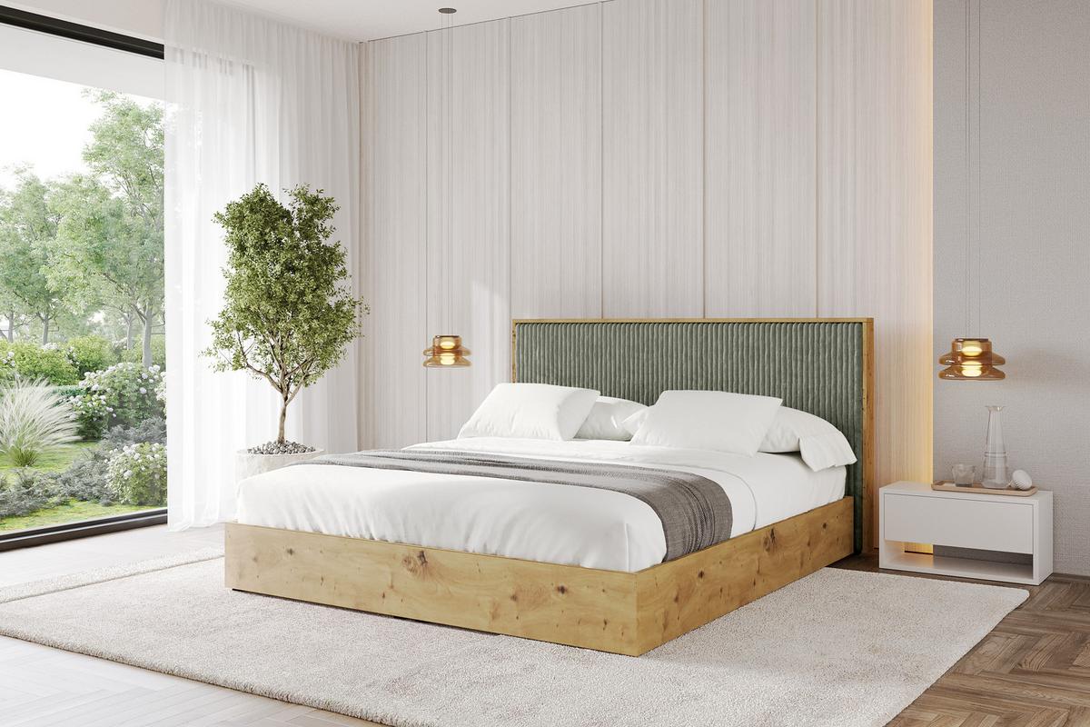 POLSTERBETT mit Bettkasten und Lattenrost, Boxbett mit Kopftei und Stauraum mit Matratze H3/H4 - ENZO10 120x200 Olivgrün - Olivgrün, Holzwerkstoff/Textil (120/200cm) - ALTDECOR