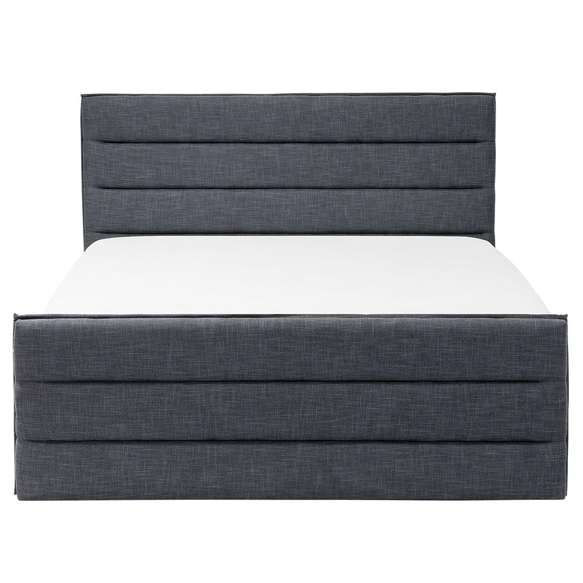 POLSTERBETT mit Lattenrost 160x200 cm Grau Valbonne - Dunkelgrau, Textil (160/200cm) - Beliani