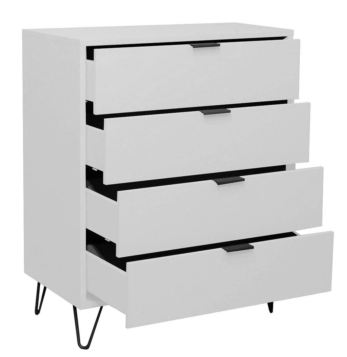KOMMODE Erna 81x45x102 Kreidegrau matt Lack - Hellgrau, Holzwerkstoff (81/102/45cm) - 58aufmkessel