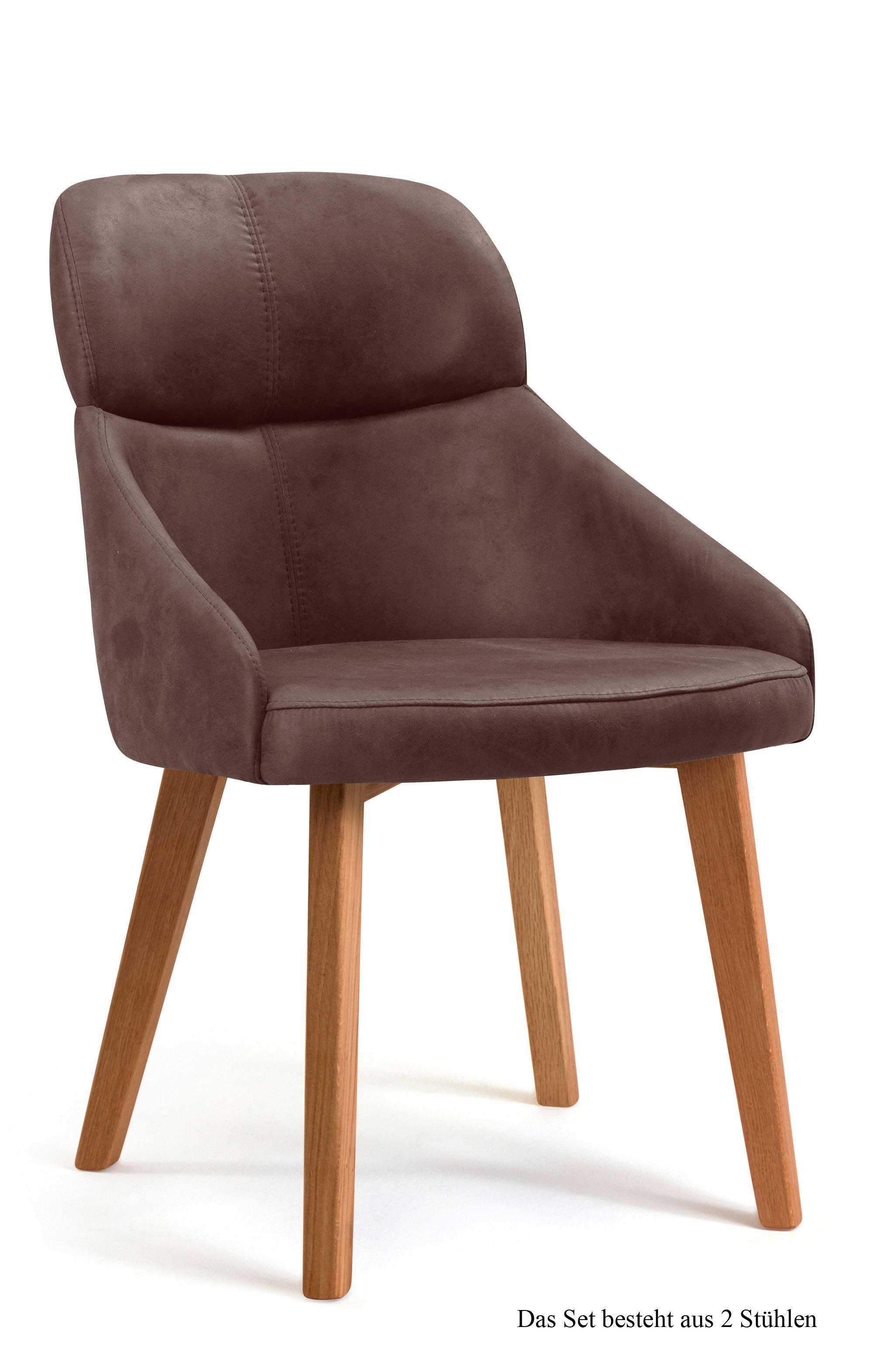 ESSZIMMERSTUHL (2er-Set) Dasya 52x82x63 Eiche geölt/Braun - Eichefarben/Braun, Kunststoff (63/82/52cm) - 58aufmkessel