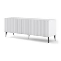 TV LOWBOARD Weiß, Weiß, Schwarz 150/56/42 - Schwarz/Weiß, Holzwerkstoff (150/56/42cm) - RAUMHIRSCH FURNITURE