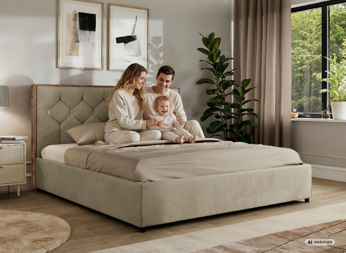 POLSTERBETT LARINO CLASSIC 180/200 - Braun Velvet - Pocket Matratze - Schwarz/Braun, Kunststoff/Textil (180/200cm) - MKS