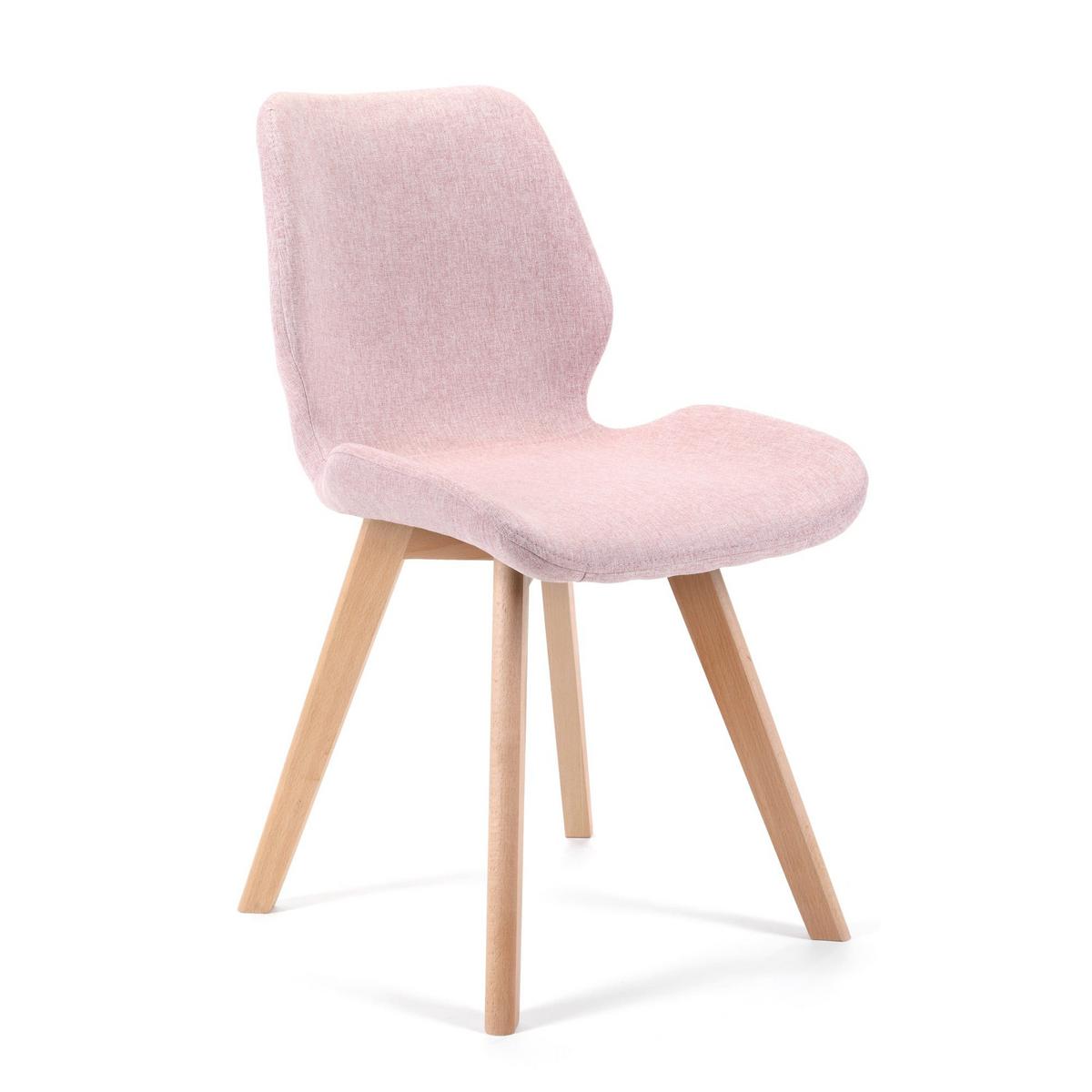 POLSTERSTUHL 4er Set, Holzbeine Rosa 45,5/82,5/59 - Rosa, Textil (45.5/82.5/59cm) - RAUMHIRSCH FURNITURE