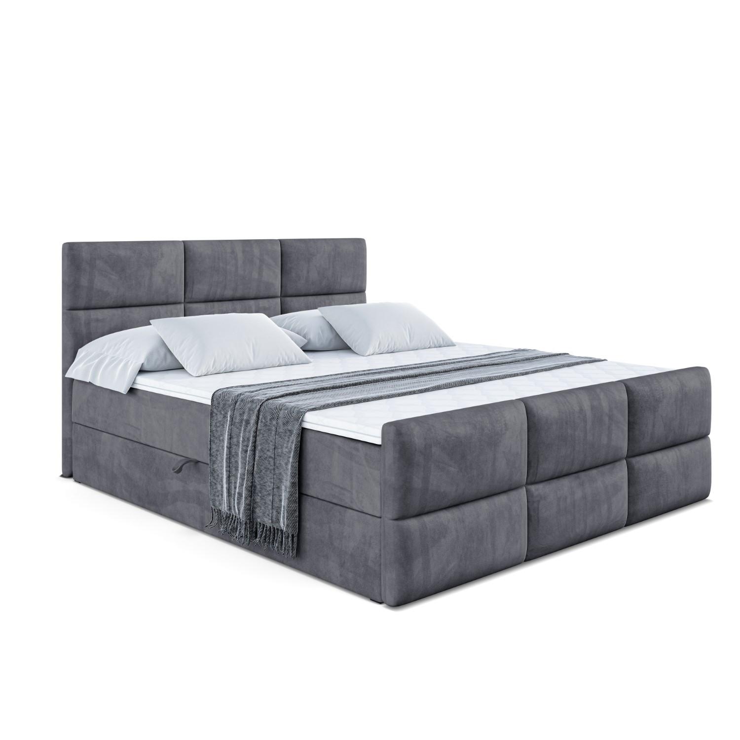 BOXBETT OHIO-Z - 120x200 cm - H3 - Dunkelgrau - Dunkelgrau, Holzwerkstoff (120/200cm) - ALTDECOR