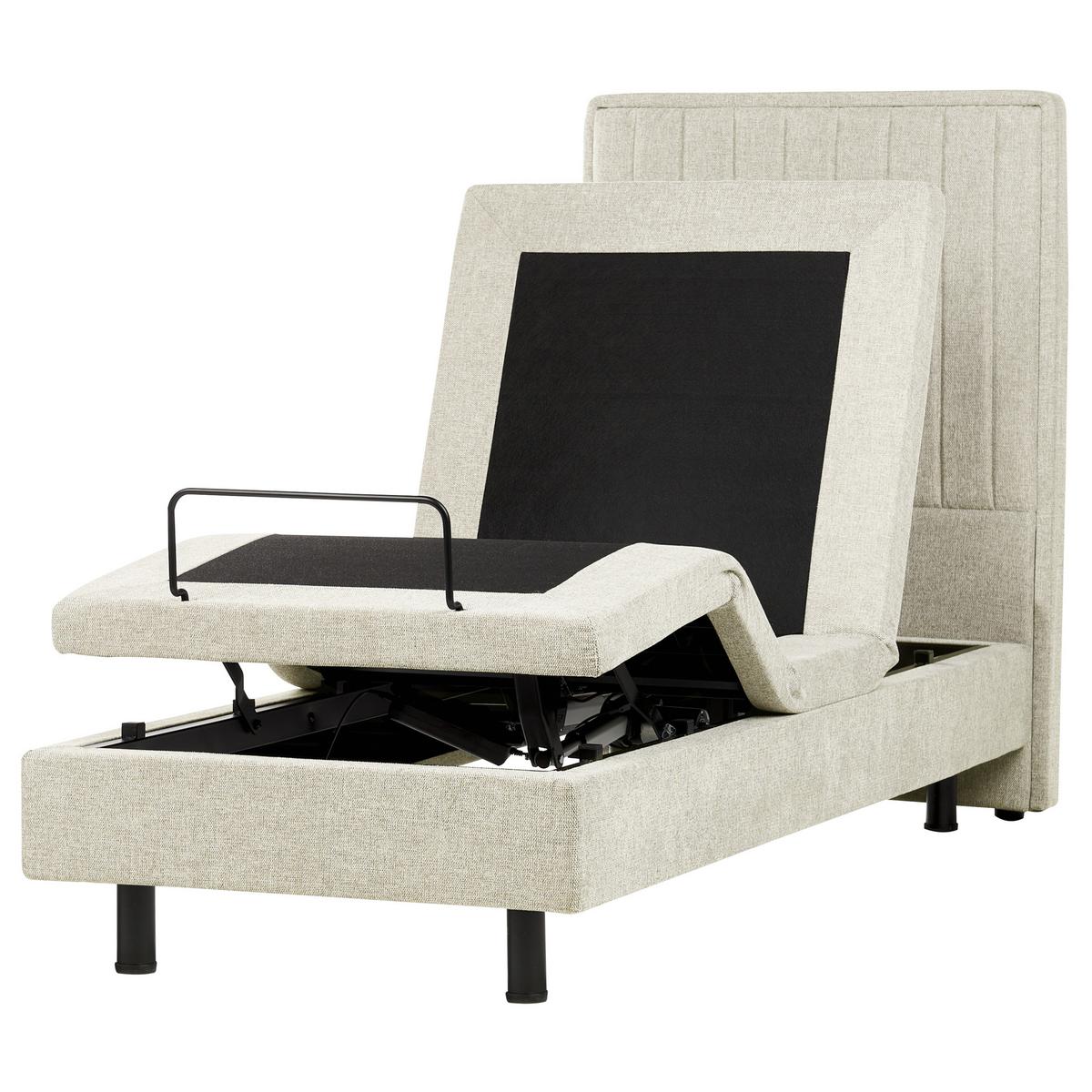 BETT verstellbar 80/200 cm Stoff Beige Castellan - Beige, Textil (80/200cm) - Beliani
