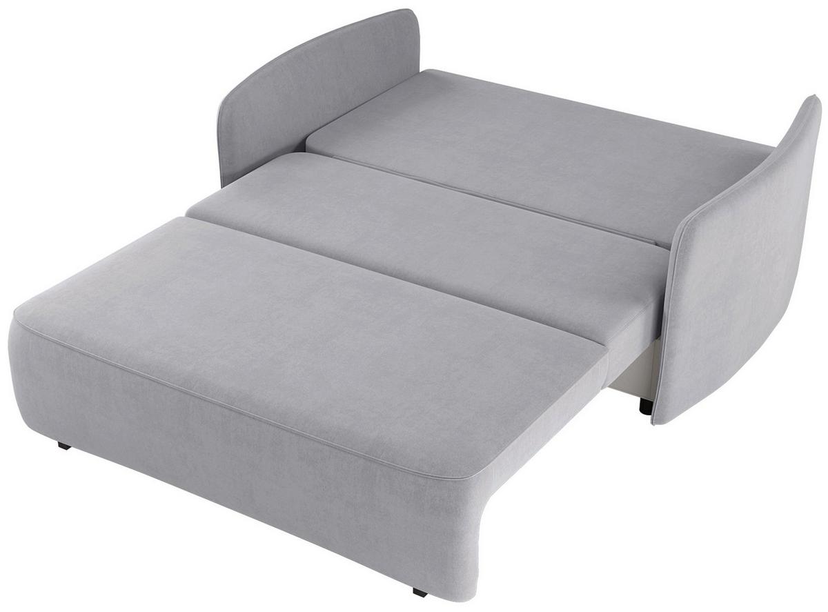 SCHLAFSOFA Paxi 165 cm - Hellgrau/Schwarz, Textil/Metall (165/84/106cm) - Selsey
