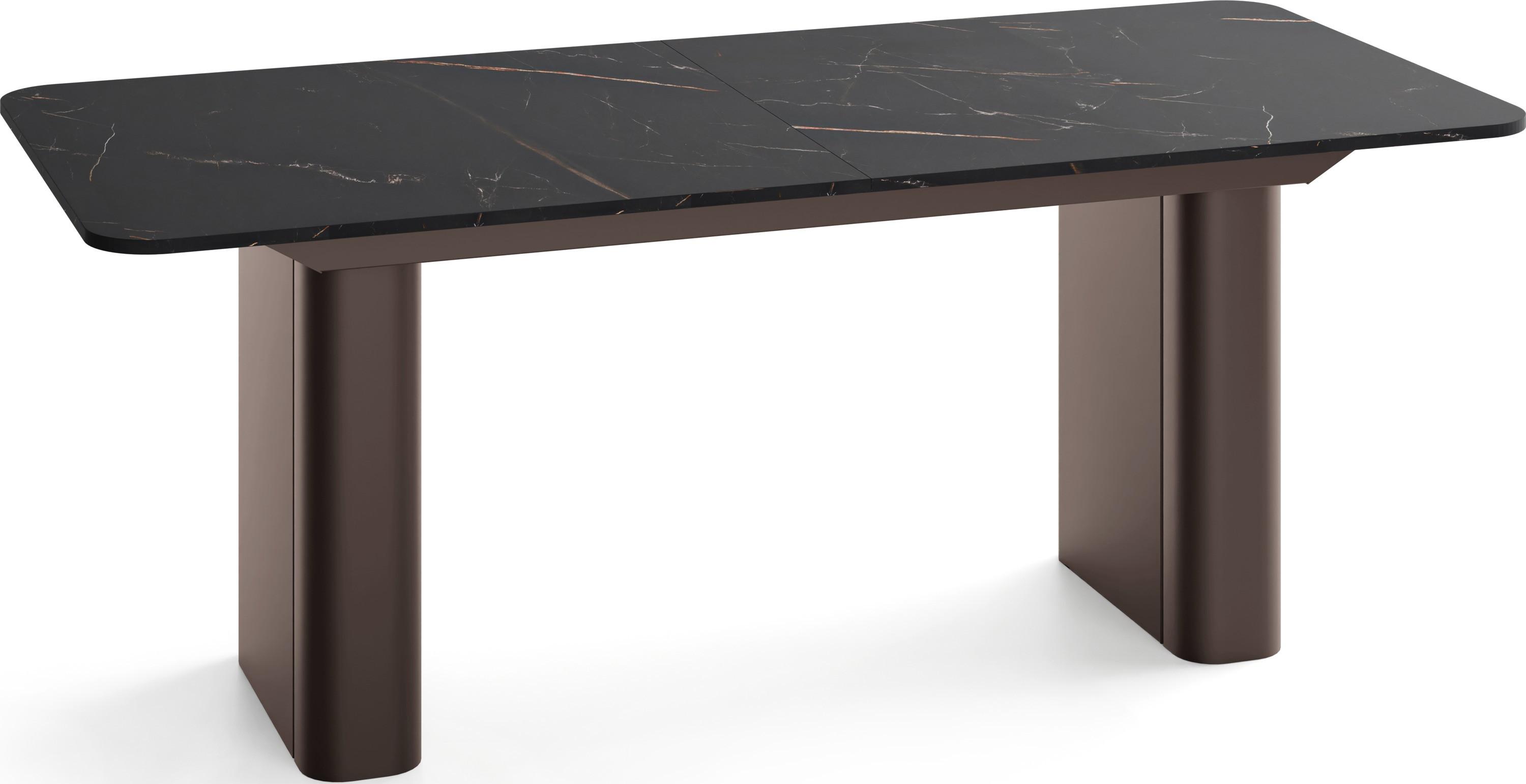 ESSTISCH Riven rechteckig ausziehbar verlängerbar mit Butterfly-Auszug, Schwarz Marmor Kupfer 180-276/90/76 cm - Braun/Kupferfarben, Holzwerkstoff/Metall (90/276/76cm) - WFL GROUP