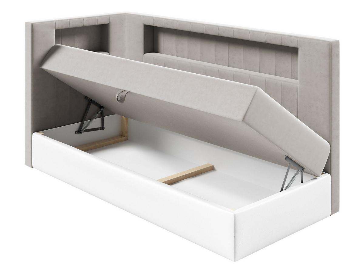 BOXBETT Gold Junior 3, Seite zum Öffnen des Bettkastens: Links - H3 - Türkis/Weiß, Holz (100/200cm) - MIRJAN24