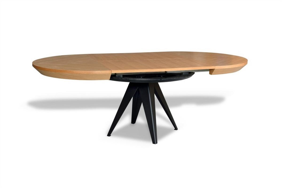 ESSTISCH GLOBO Ausziehbar 120 - 220 / 120 x 76 cm - Eichefarben/Schwarz, Holz (120/120/76cm) - MASSENO