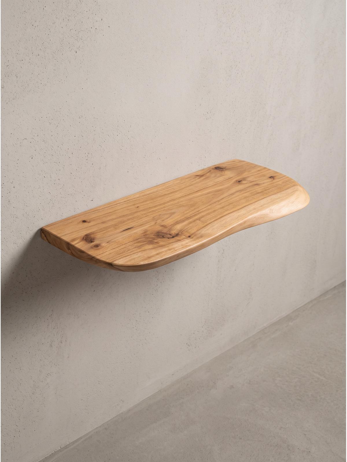 WANDREGAL ARANDA, Akazie Massivholz, handgefertigt, 40 x 20 x 3 cm - Akaziefarben, Holz (40/3/20cm) - KADIMA DESIGN