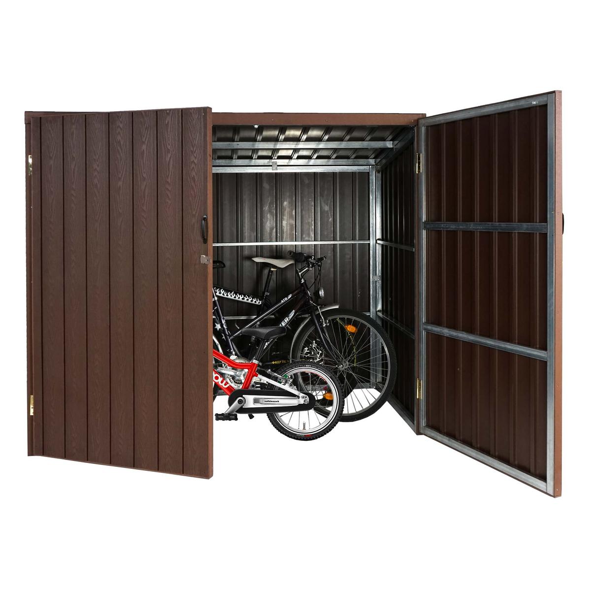 FAHRRADGARAGE 4ER Braun - Braun, Holz (213/172/160cm) - MCW