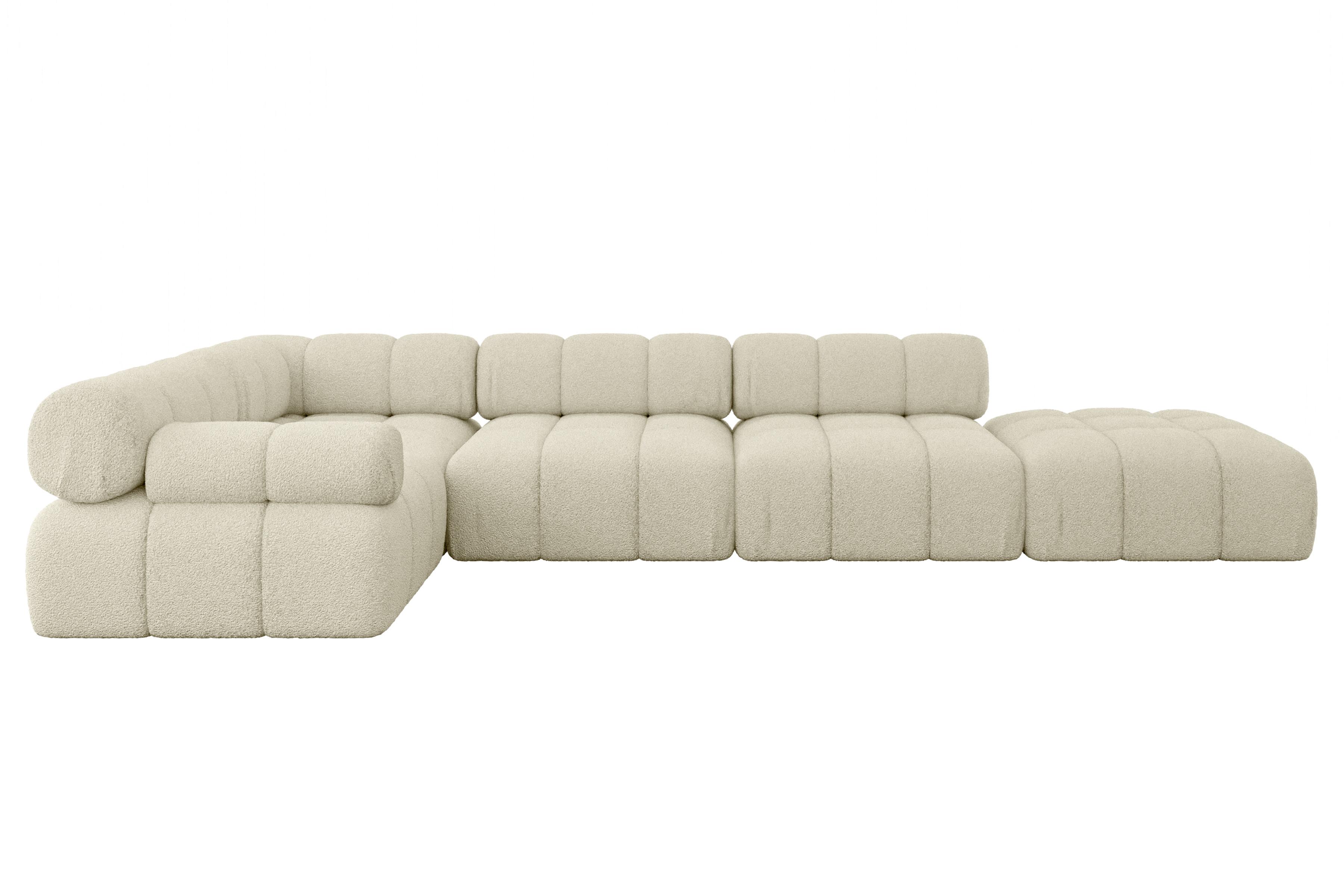 ECKSOFA modulares Sofa Felto-L2 - 380x190x70 cm Beige Bouclé - Beige, Holzwerkstoff/Textil (380/190cm) - ALTDECOR