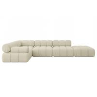 ECKSOFA modulares Sofa Felto-L2 - 380x190x70 cm Beige Bouclé - Beige, Holzwerkstoff/Textil (380/190cm) - ALTDECOR