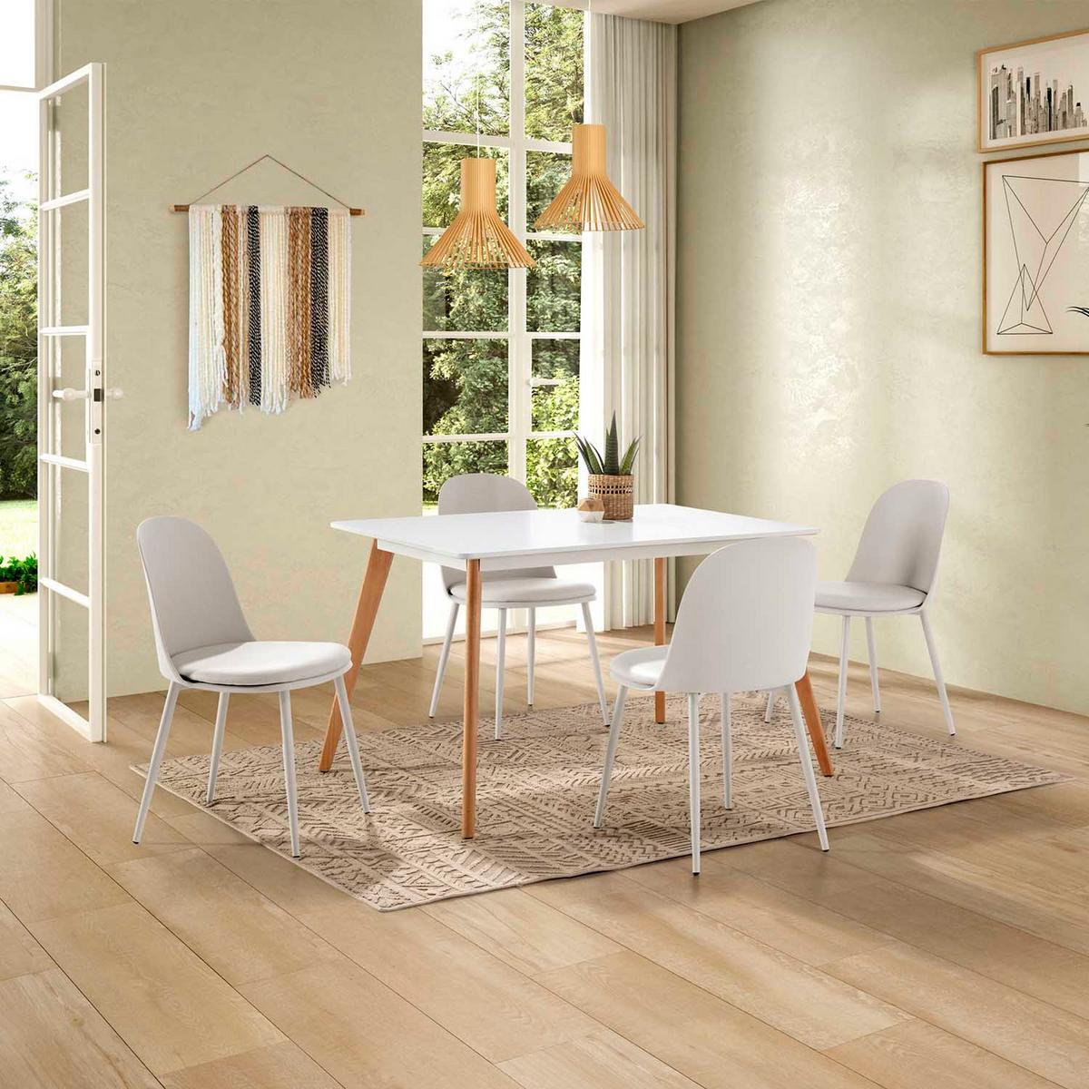 STUHL 4er-Set Kana weiß - Weiß, Kunststoff/Metall (45/83/51cm) - VS Venta-stock
