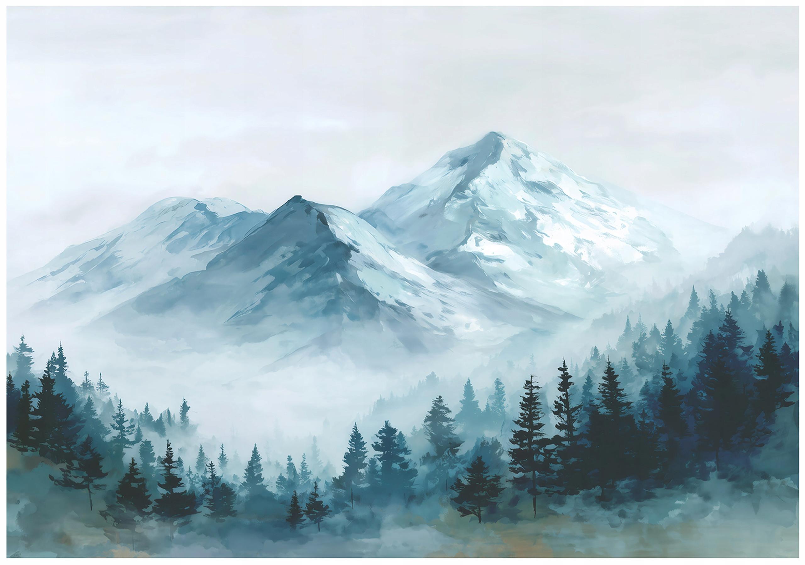 FOTOTAPETE Berge Wald Grün 200x140 cm - Multicolor, Papier (200/140cm) - Wallarena