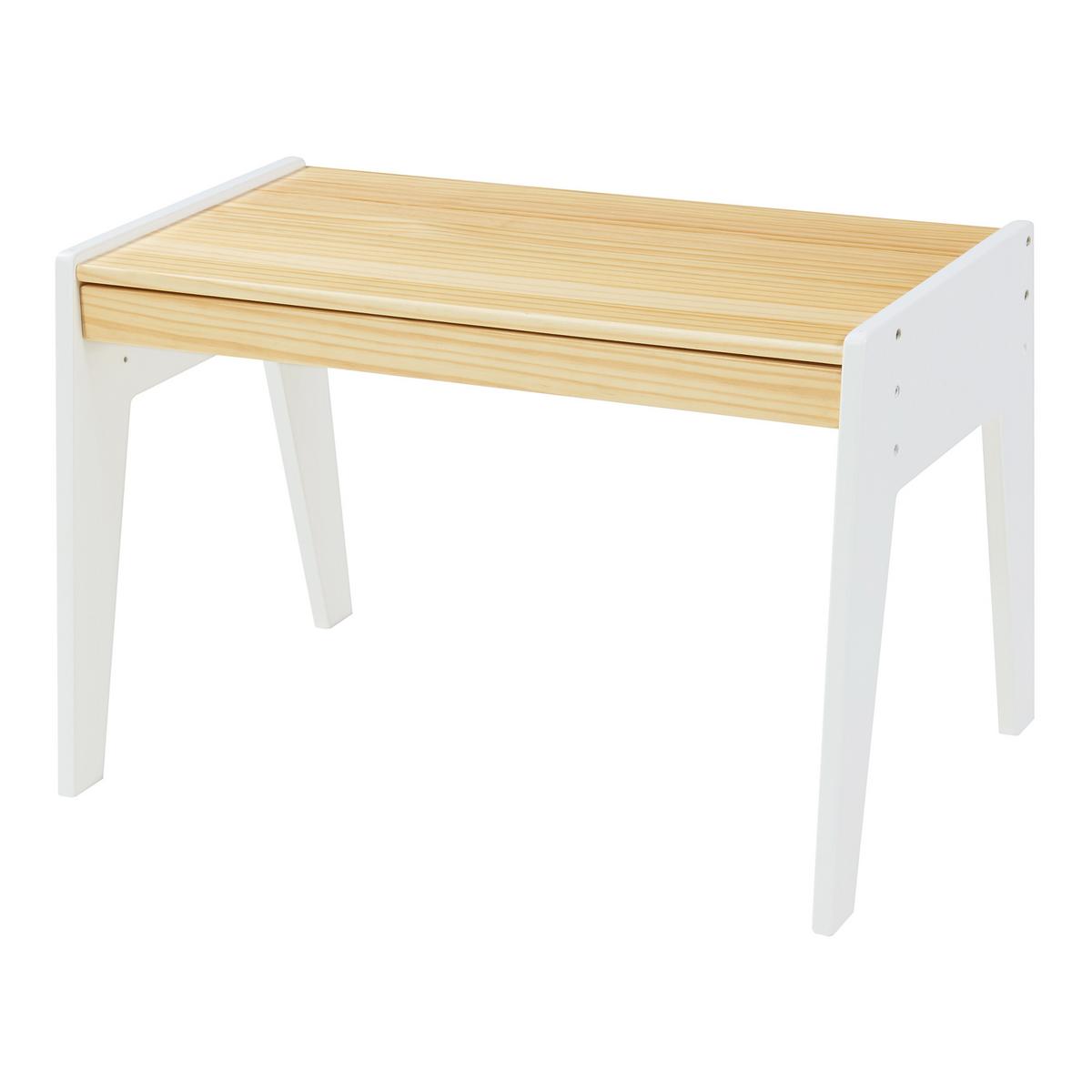 KINDERSCHREIBTISCH-SET 2 TLG. Skinnskatteberg - Naturfarben/Weiß, Holz/Holzwerkstoff (73/48/39.5cm) - [en.casa]