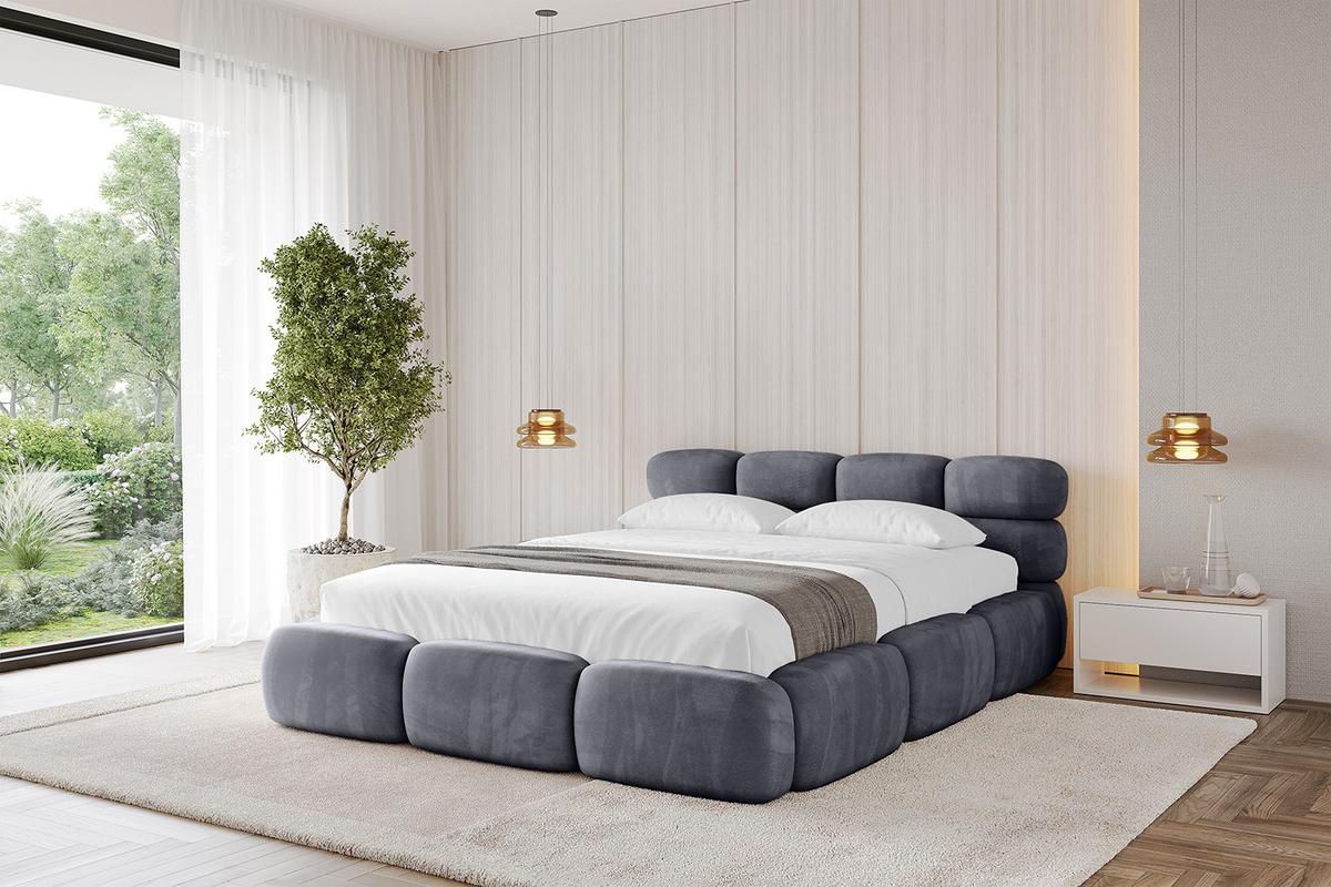 POLSTERBETT mit Bettkasten und Lattenrost, Boxbett ohne Matratze - NOMA 180x200 Dunkelgrau - Dunkelgrau, Holzwerkstoff/Textil (180/200cm) - ALTDECOR