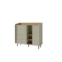 KOMMODE VETTA 125/115/42cm mit 2 Schubladen 2 Türen Hellgrün - Hellgrün, Holzwerkstoff (125/115/42cm) - MASSENO