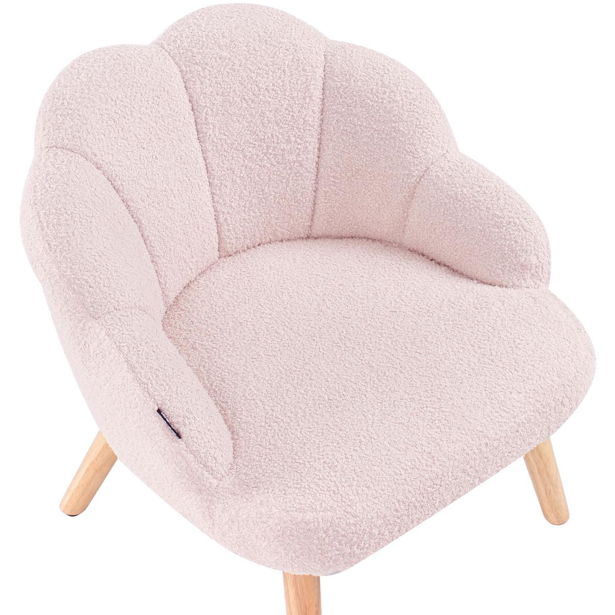 KINDERSESSEL Bouclé Pastellrosa Miland - Pink, Textil (50/55/53cm) - Beliani
