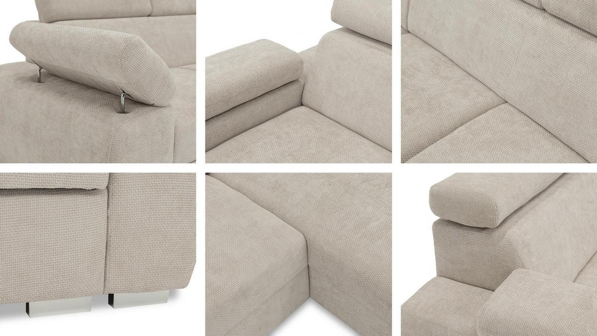 ECKSOFA Boston Maxi - Chromfarben/Bronzefarben, Holz/Textil (260/260cm) - MIRJAN24