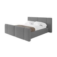 POLSTERBETT mit Bettkasten, Fußteil und Lattenrost, Bett mit Matratze H3/H4 - TEVO-Z 140x200 Grau - Greige, Holzwerkstoff/Textil (140/200cm) - ALTDECOR