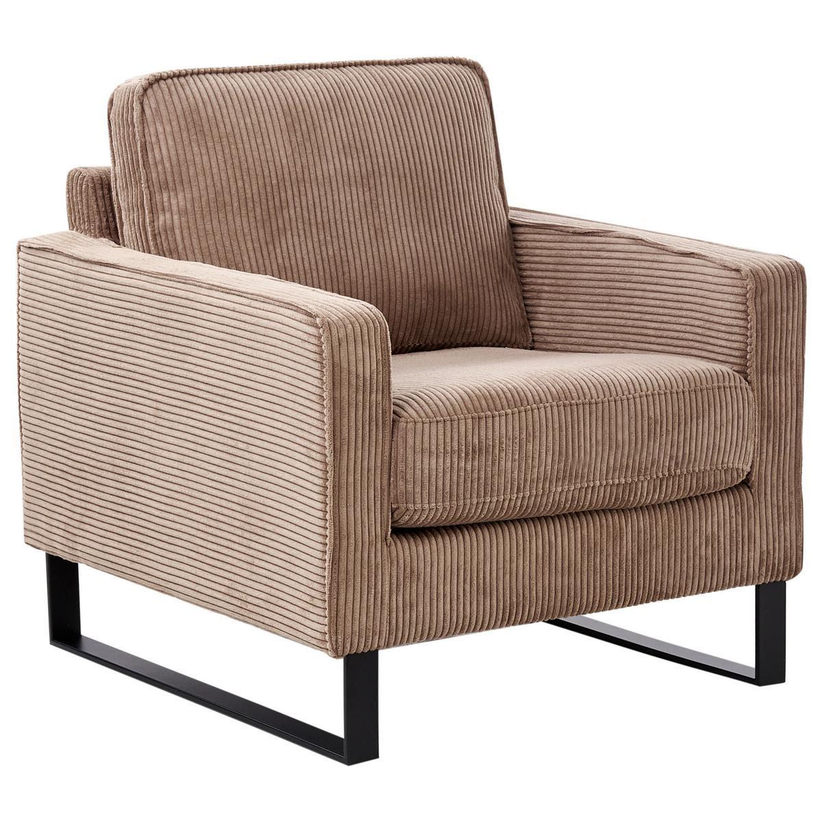 SESSEL Beige Vind - Beige/Schwarz, Textil (79/82/85cm) - Beliani