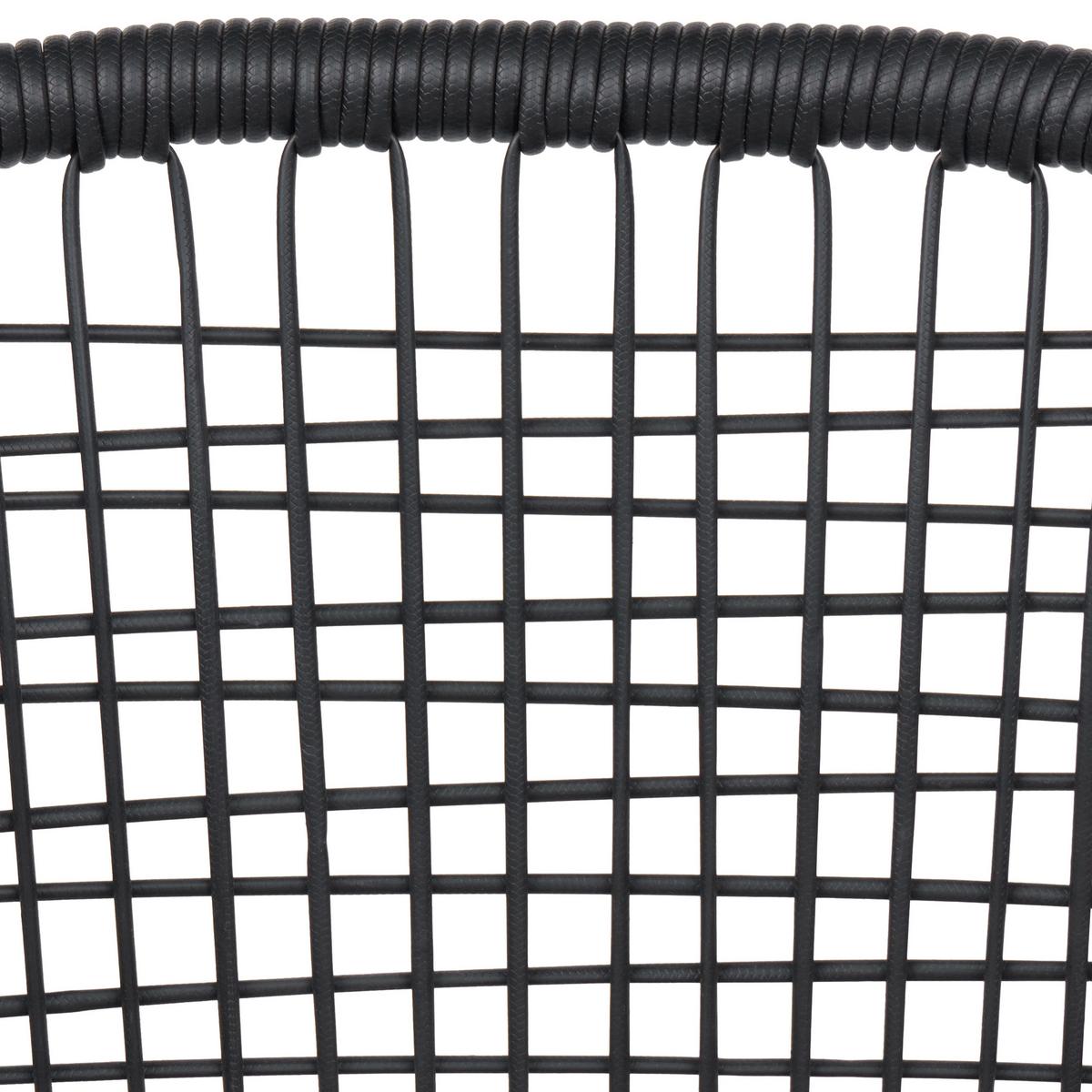 STUHL 4er-Set und Sitzkissen Metall Schwarz Ozzero - Schwarz, Metall (55/76/60cm) - Beliani