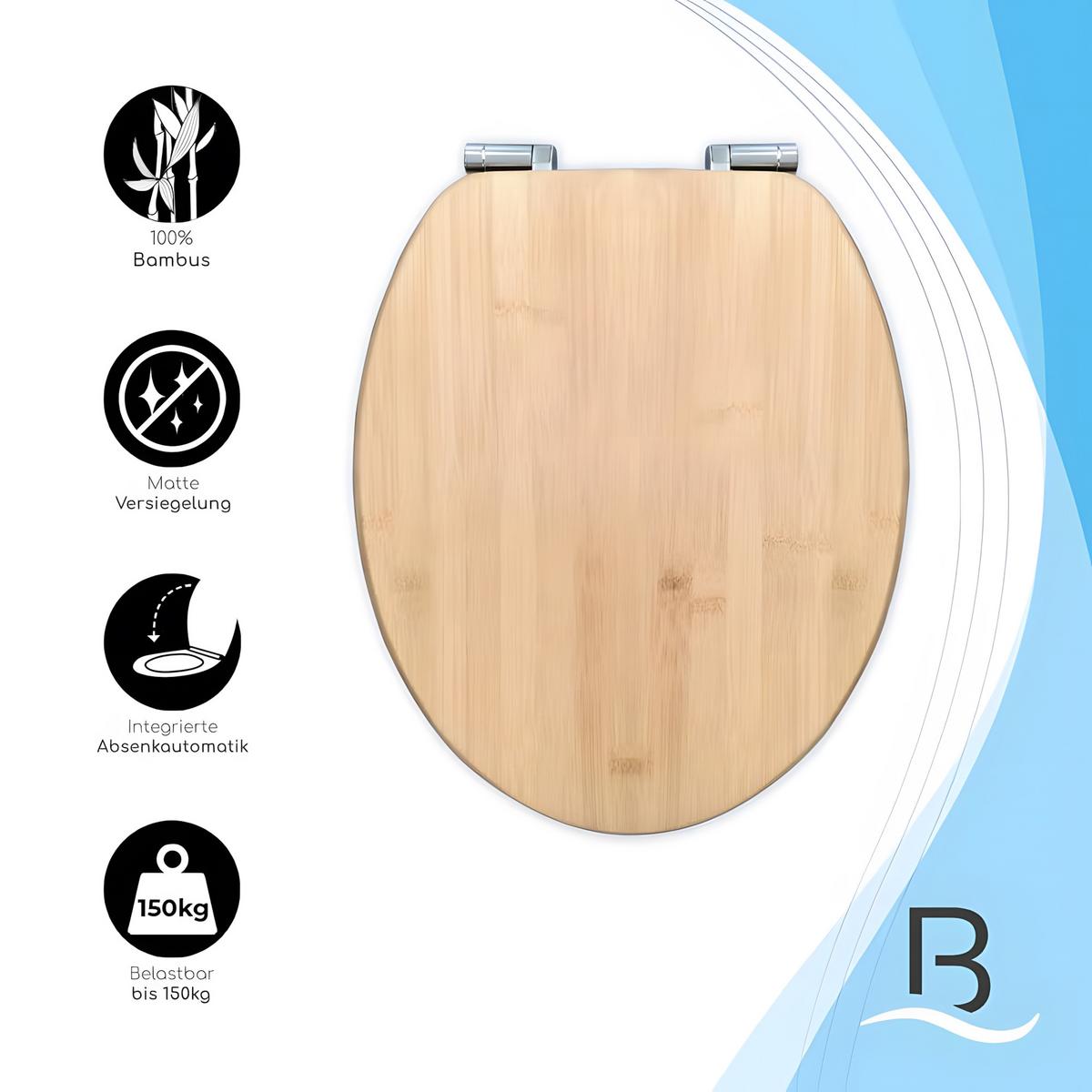 TOILETTENSIZT Bambus - Weiß, Holz (37/5/43cm) - Bath4U