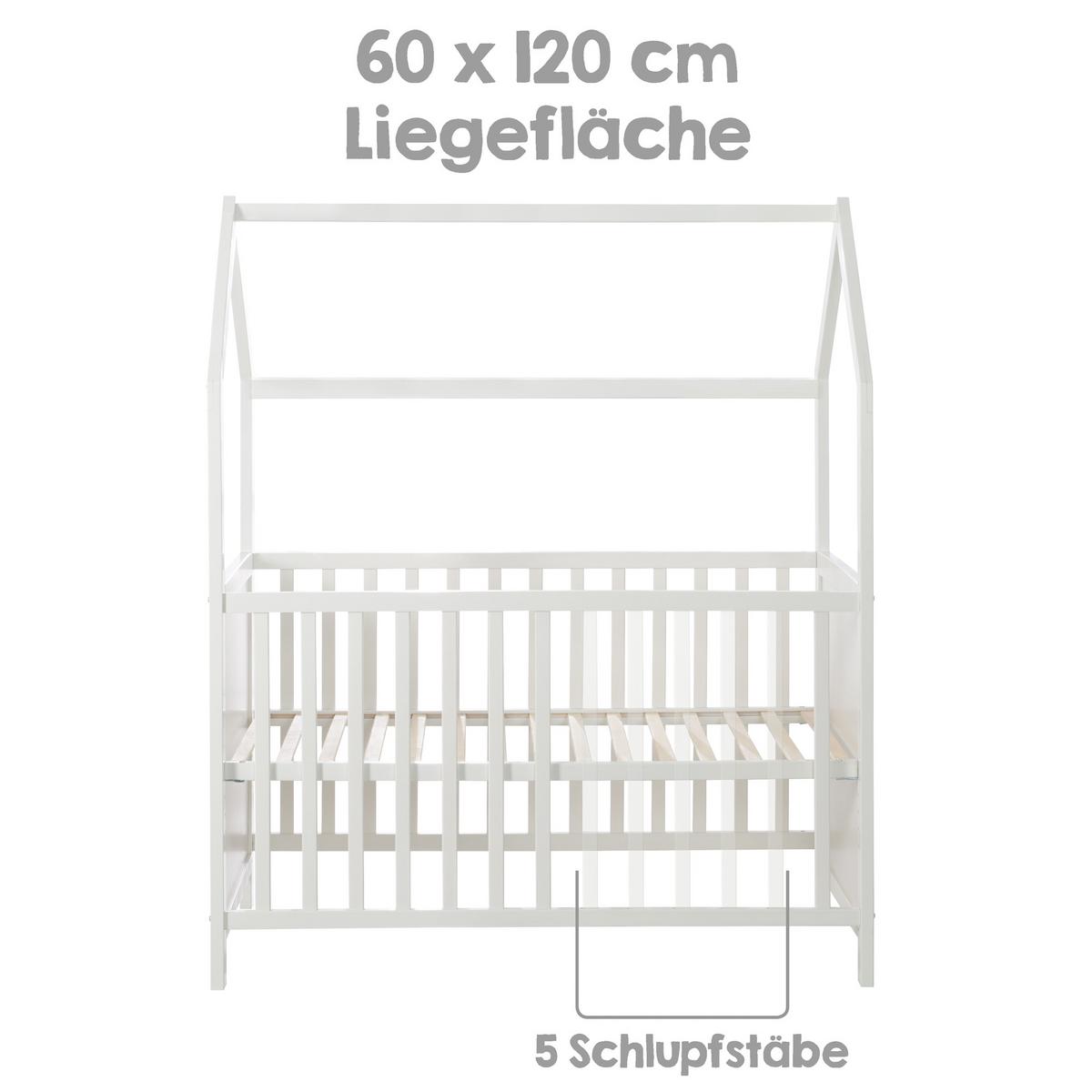 HAUSBETT 60 x 120 cm weiß - Weiß, Holzwerkstoff (60/120cm) - Roba