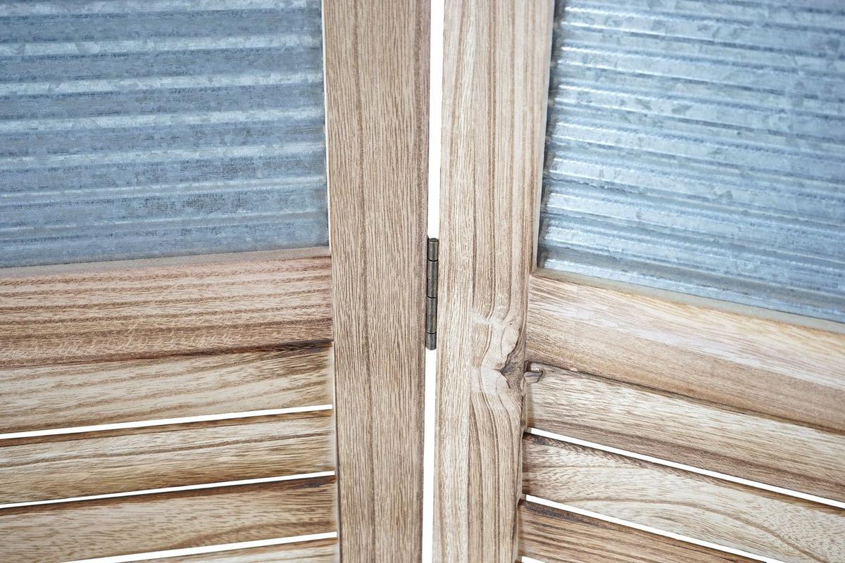 PARAVENT Braun, Grau - Braun/Grau, Holz (160/170/2cm) - MCW