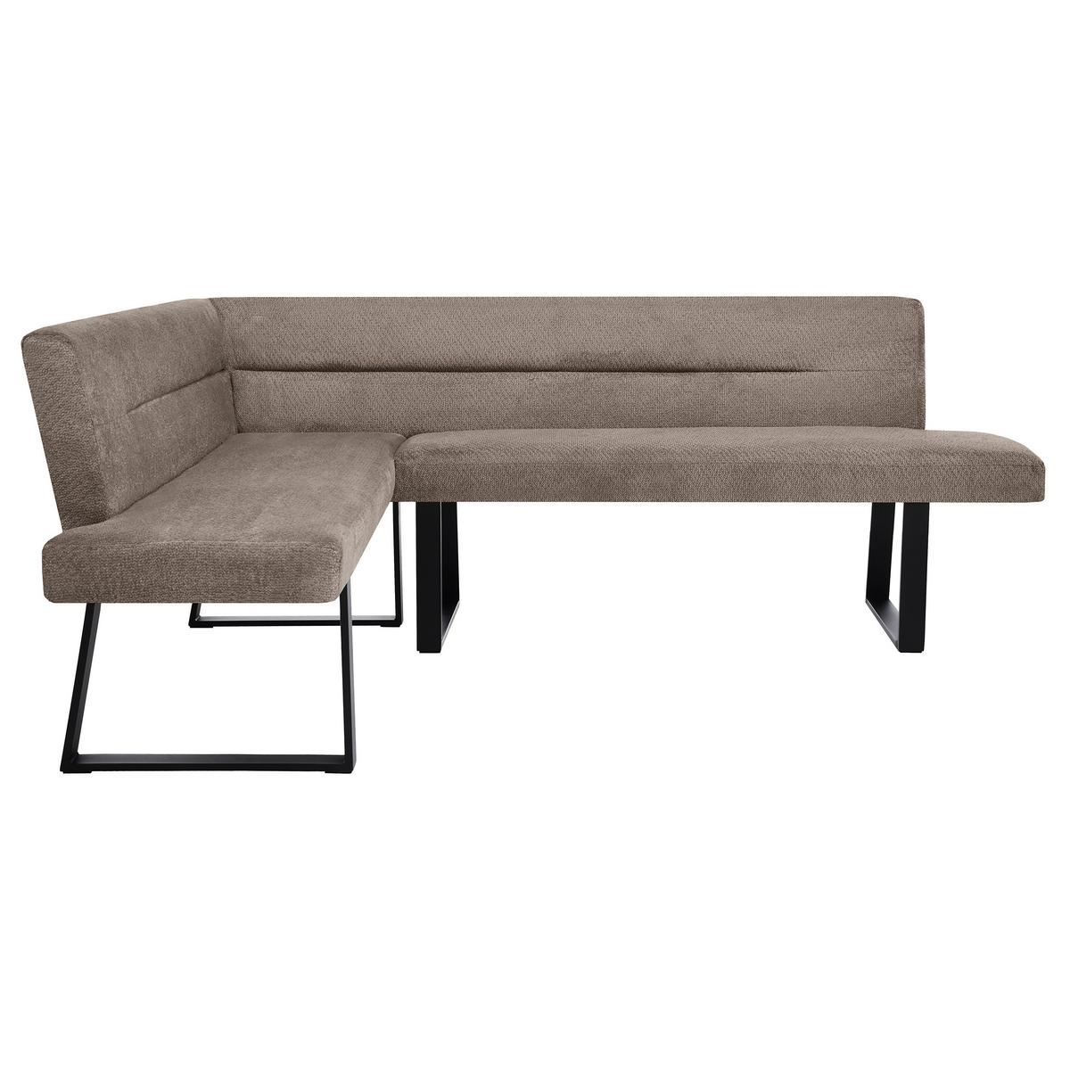 ECKBANK Cresto 212x173 cm, mit Metallbeinen, Egon-Stoff, Braun - Schwarz/Braun, Metall (212/173cm) - Beautysofa