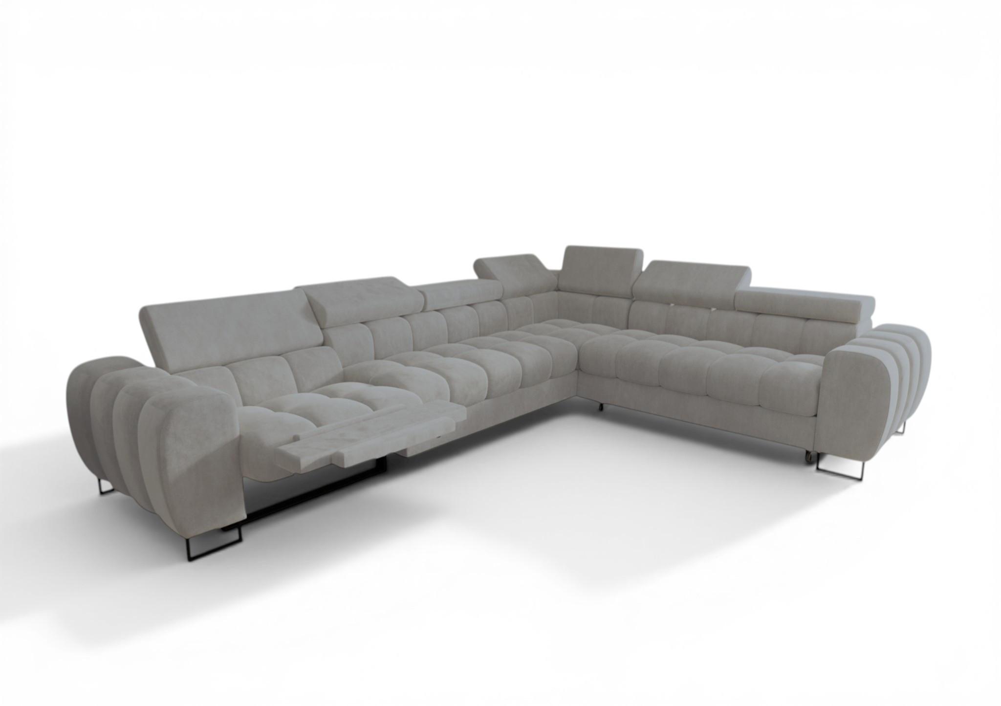 ECKSOFA Bastien Relax - Hellgrau, Holzwerkstoff/Textil (330/260cm) - Fun Möbel