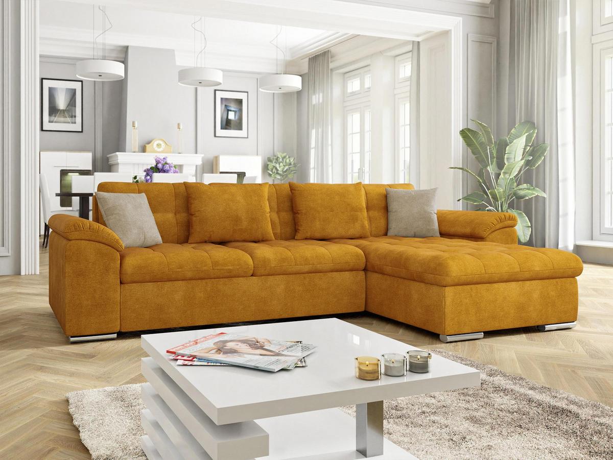 ECKSOFA Diana, Seite: Rechts - Gelb, Holz/Textil (280/160cm) - MIRJAN24