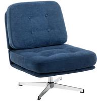 LOUNGESESSEL aus Polyester Dunkelblau - Silberfarben/Dunkelblau, Textil/Metall (70/84/87cm) - HOMCOM