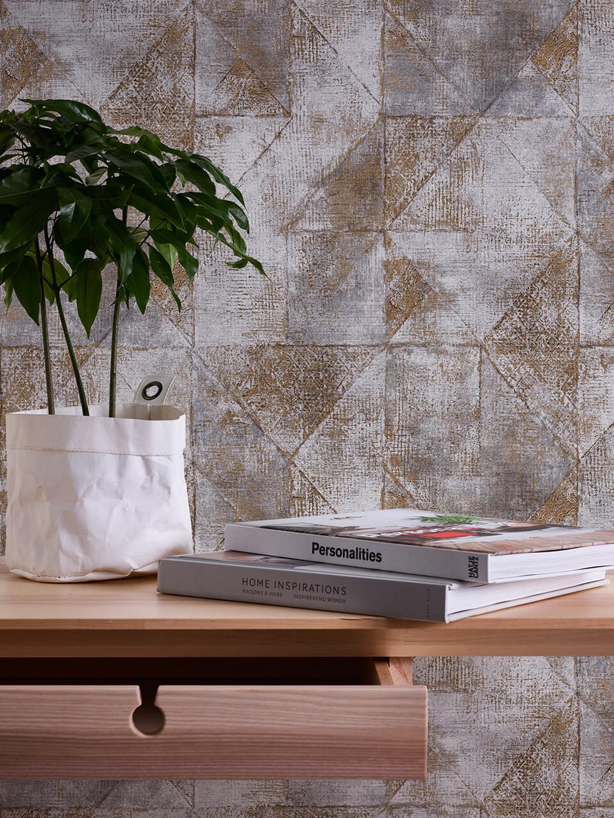 VLIESTAPETE Gold 53/1005 cm - Grau, Kunststoff/Textil (53/1cm) - KUNSTLOFT