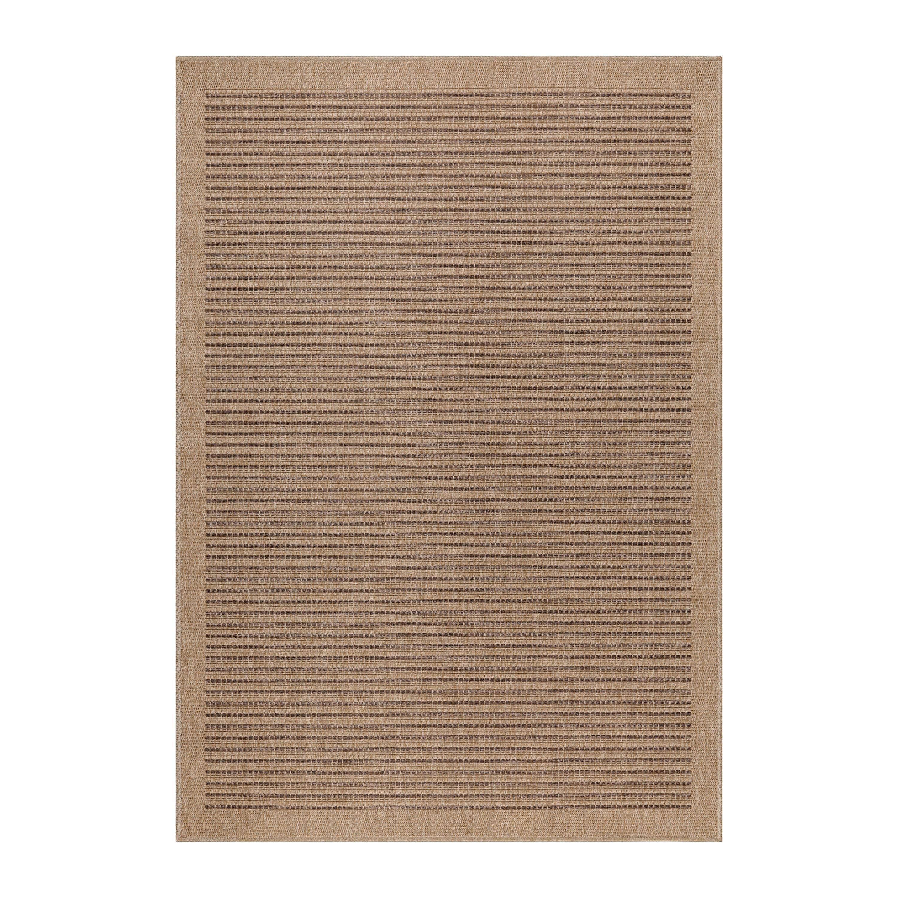 OUTDOORTEPPICH KASBERG, im Vintage-Stil, aus Polypropylen, Schwarz, 160 x 230 cm - Beige, Textil (230/160cm) - KADIMA DESIGN