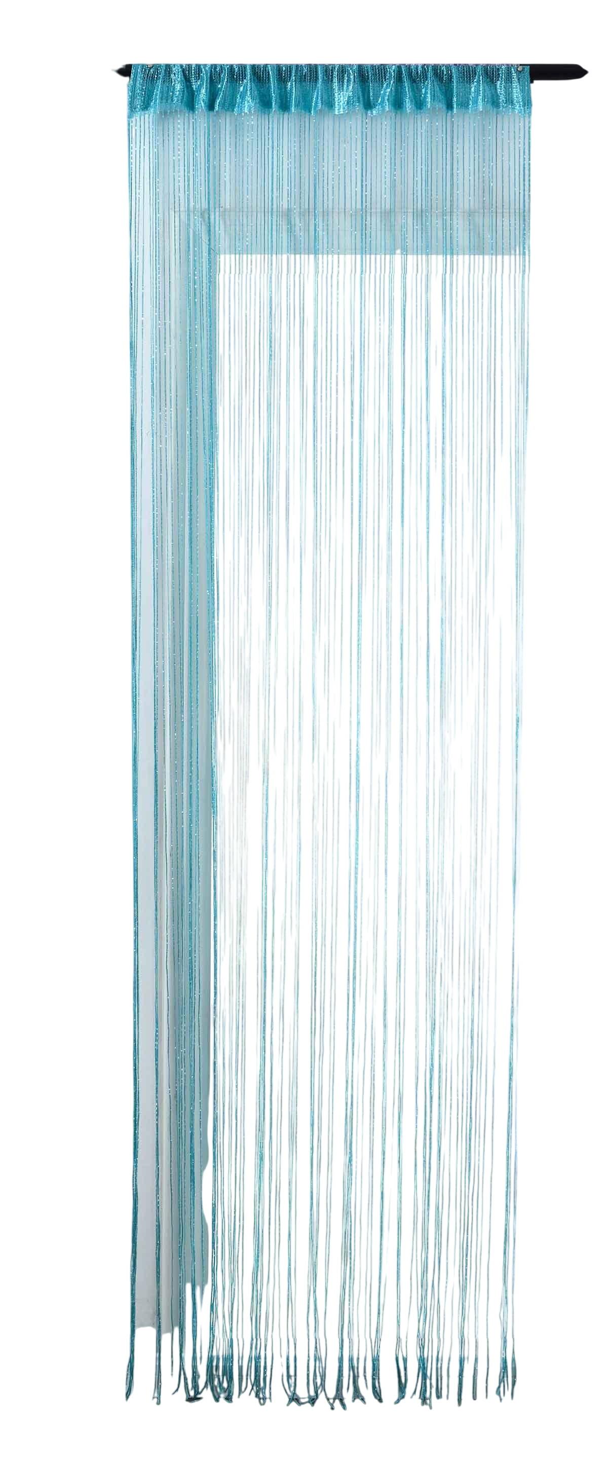 FADENGARDINE Shanghai HxB 230x100 cm Türkis Lurex - Türkis, Textil (100/230cm) - Gardinenbox