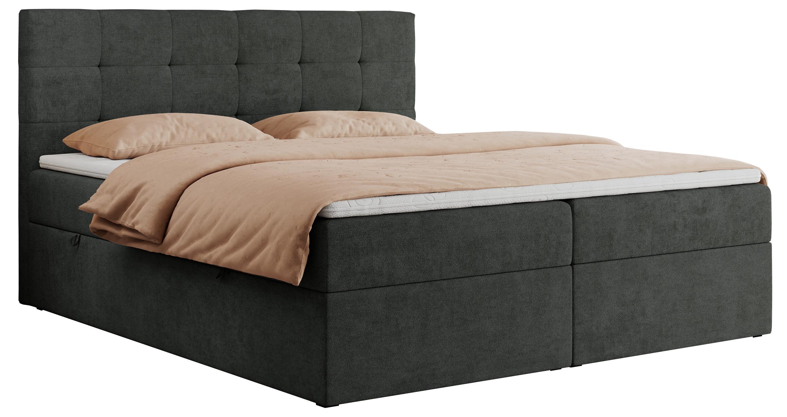 BOXBETT CENTO 120/200 Dunkelgrau Strukture - H3 - Dunkelgrau, Holz/Textil (120/200cm) - MKS