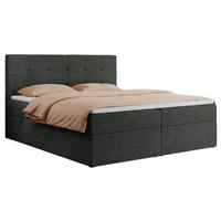 BOXBETT CENTO 200/200 Dunkelgrau Strukture - H4 - Dunkelgrau, Holz/Textil (200/200cm) - MKS