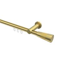 GARDINENSTANGE INNENLAUF Platon Tanara 480 cm (geteilt in 3 x 160 cm), 1-läufig, 20 mm Ø Messing-Optik - Messingfarben/Goldfarben, Metall (480cm) - INTERDECO