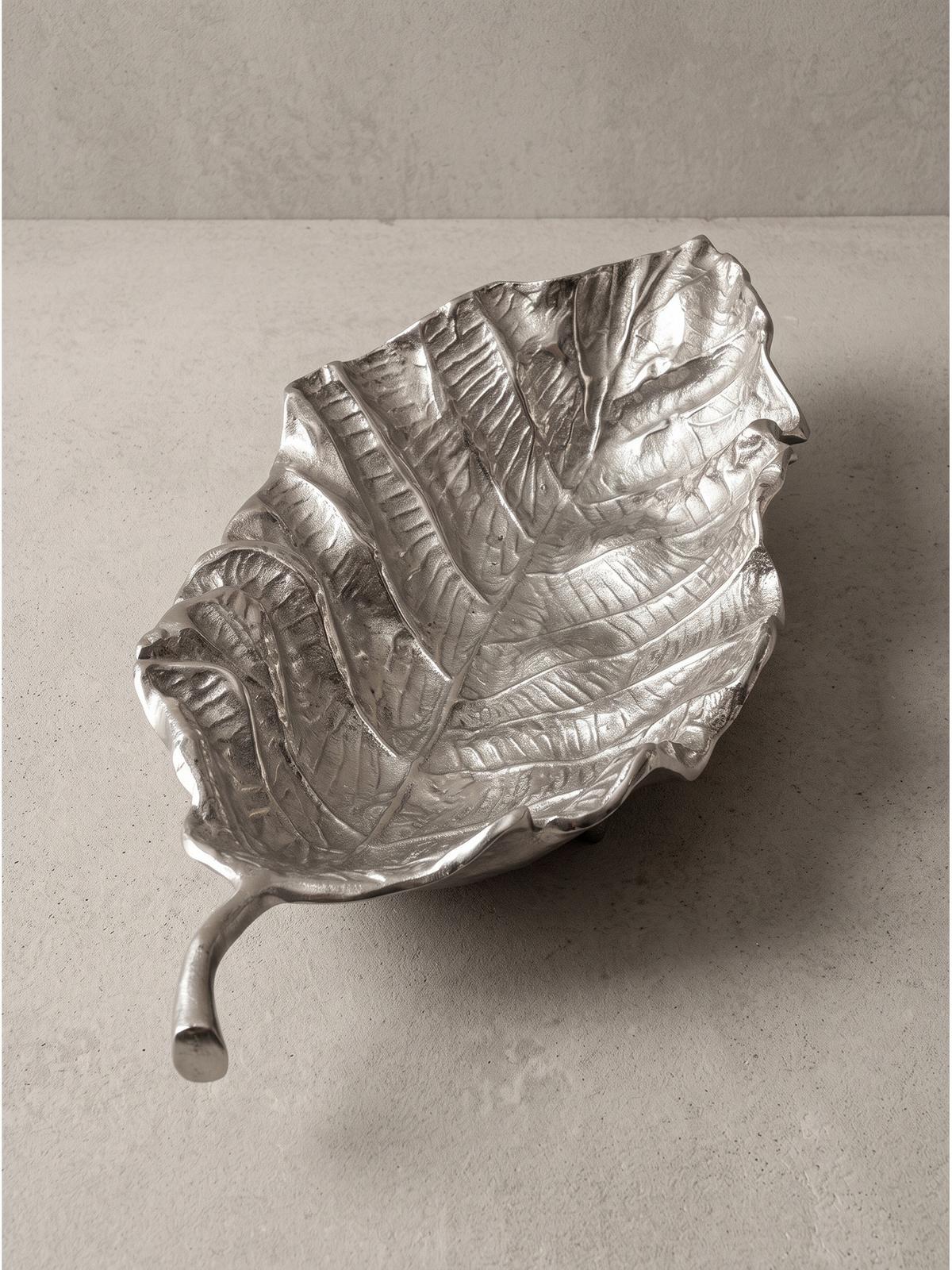 DEKOSCHALE SUBIACO, Aluminium, handgefertigt, Silber, 67 x 27 x 11 cm - Silberfarben, Metall (11cm) - KADIMA DESIGN