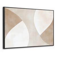 LEINWAND Bilder mit Rahmen - Braun - Japandi - Abstrakt - 150x100 - Sandfarben, Textil (150/100cm) - MuchoWow