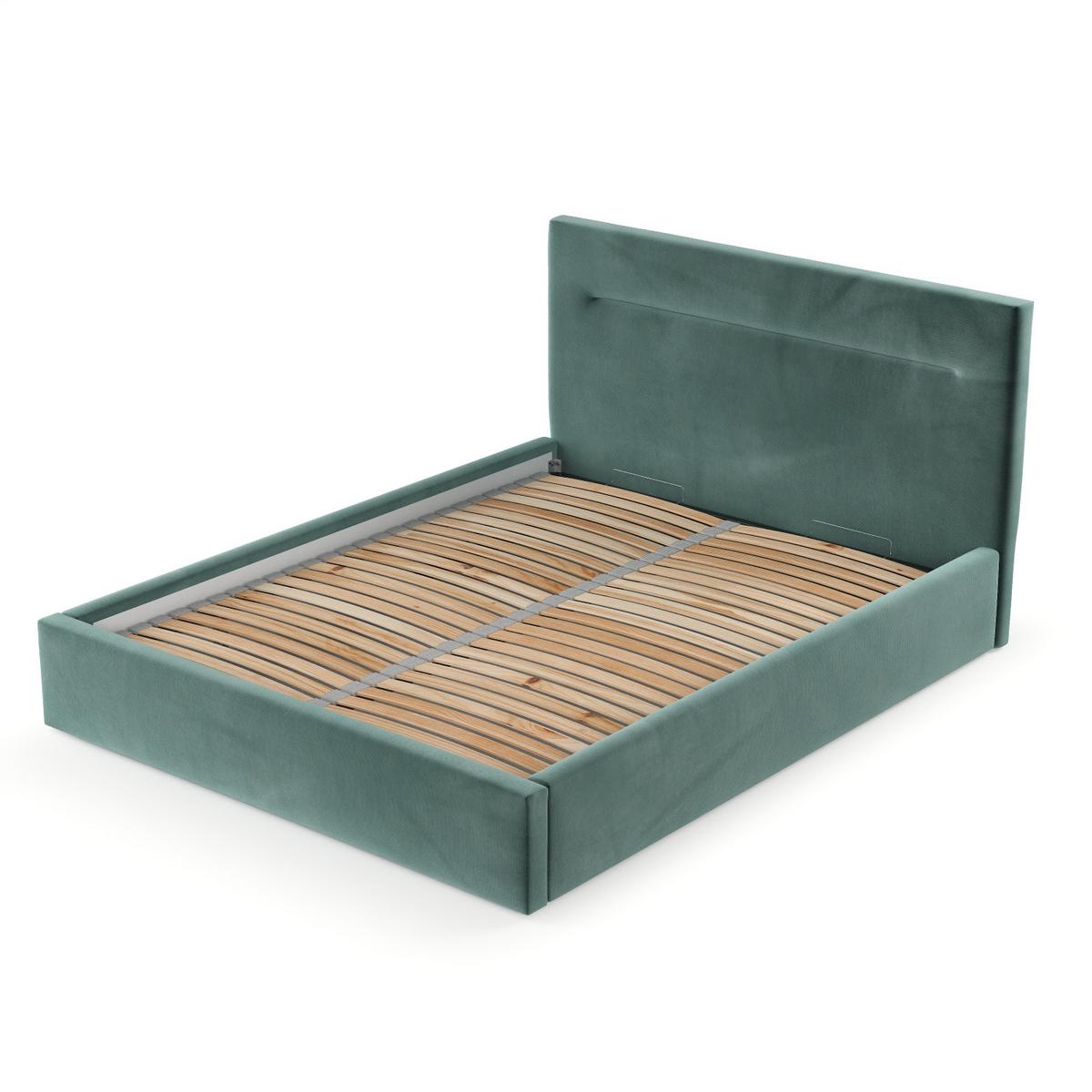 POLSTERBETT Liline 180/200 cm Türkis im Kronos Stoff - Türkis/Schwarz, Holz/Holzwerkstoff (180/200cm) - AltaBeds