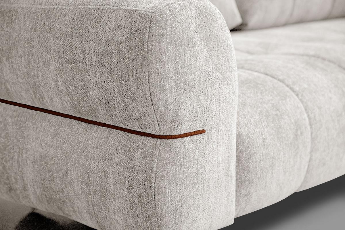 SOFA SALVINI 2,5-Sitzer, weiß - Schwarz/Weiß, Holzwerkstoff/Textil (176/88/99cm) - Wozimo