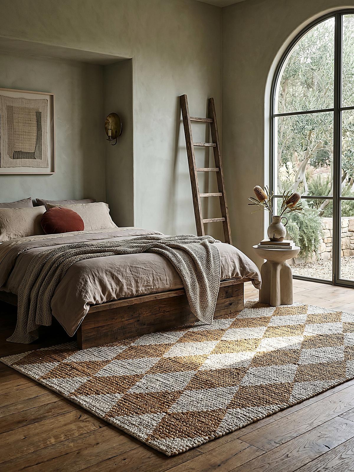 JUTETEPPICH BAIN, mit Rautenmuster, Beige, 120 x 170 cm - Beige, Textil (170/120cm) - KADIMA DESIGN