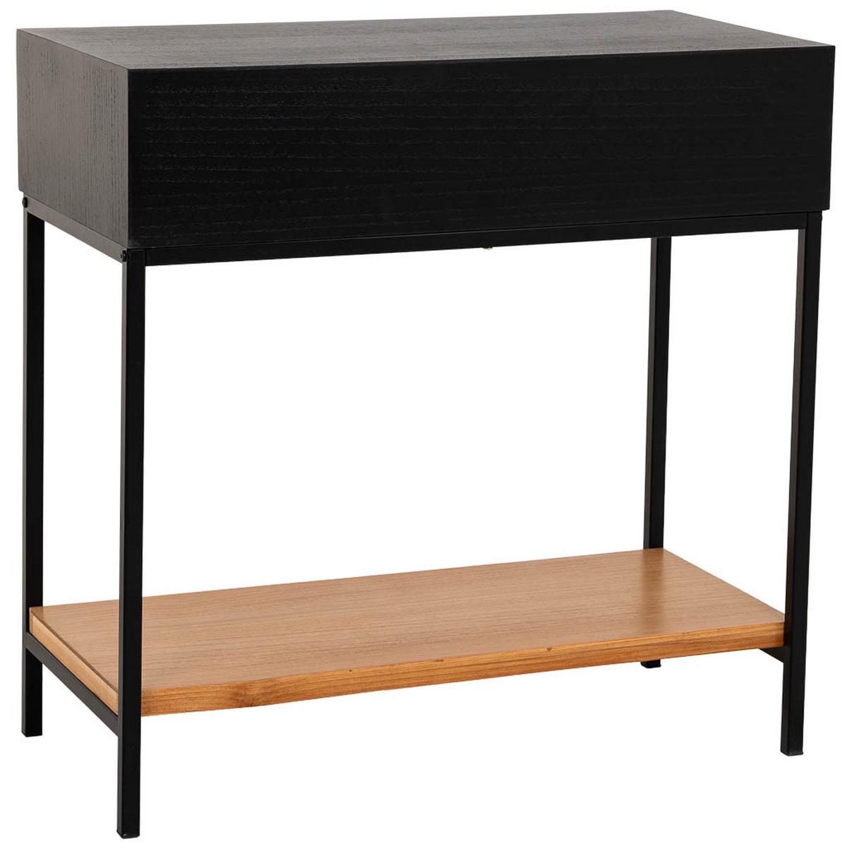 KONSOLENTISCH aus Metall und Holz, 80x42x79cm - Braun, Holz (42/80/79cm) - Wanderlust