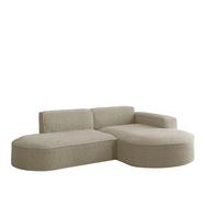 ECKSOFA Palma Xs Ottomane Ascot Bukla - Champagner, Holzwerkstoff/Textil (236/165cm) - Fun Möbel