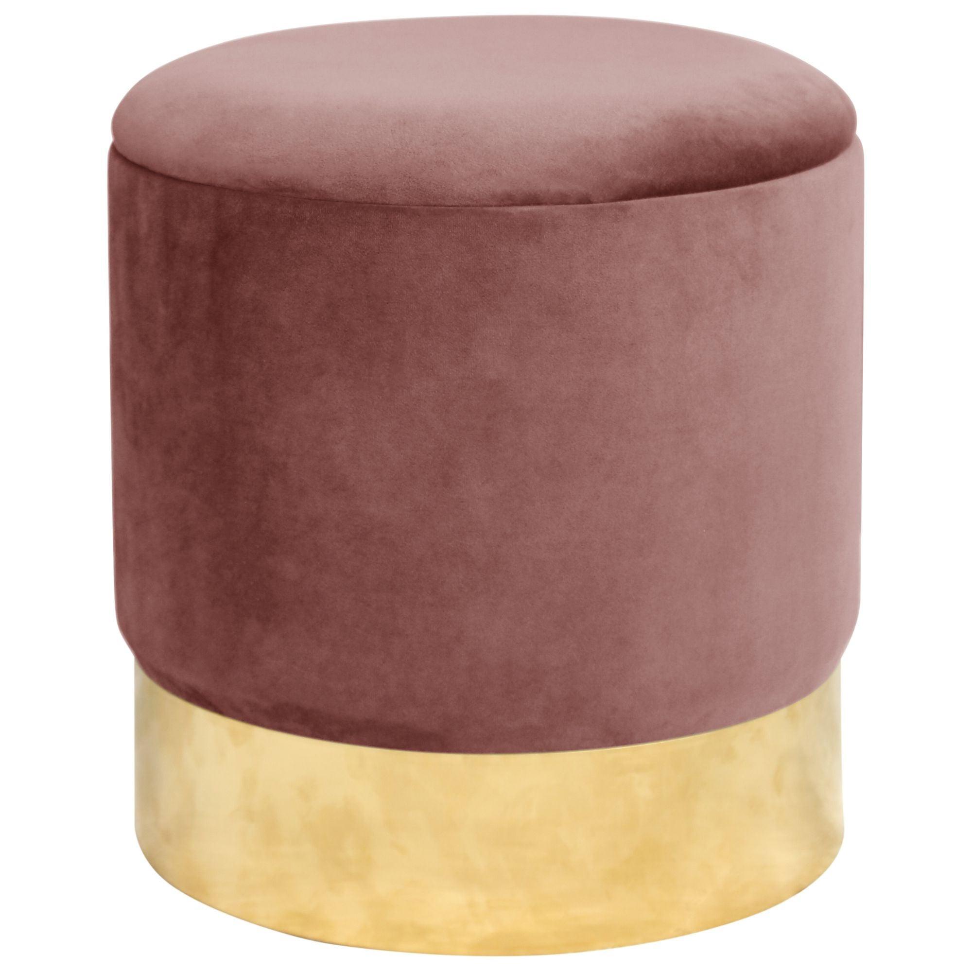 SITZHOCKER mit Stauraum, Polsterhocker Rosa 39/40/39 - Rosa, Textil (39/40/39cm) - RAUMHIRSCH FURNITURE