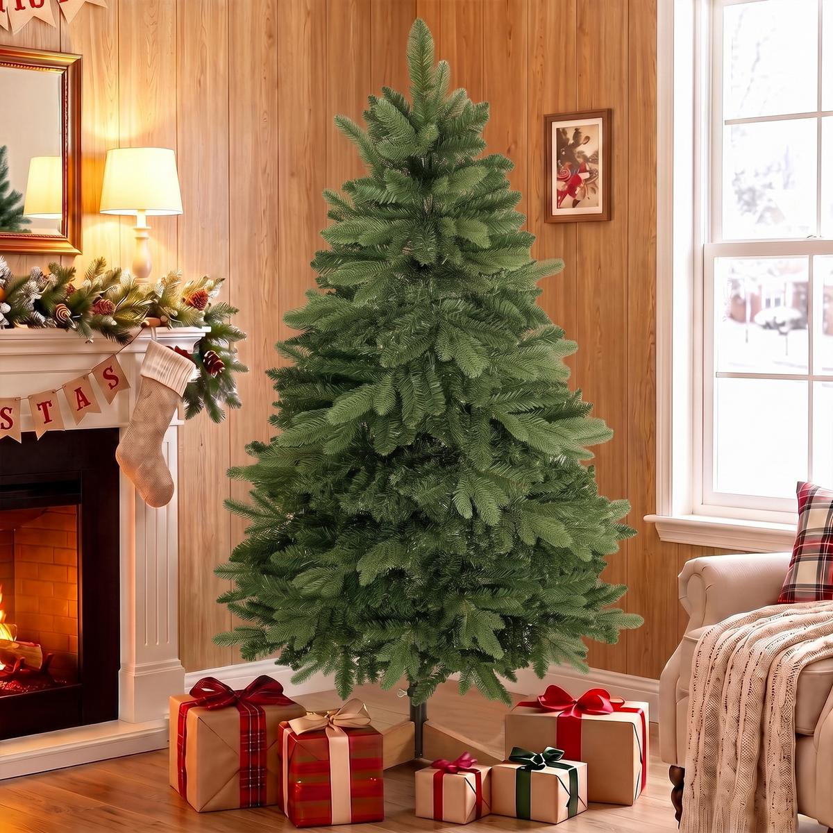 WEIHNACHTSBAUM PVC Stahl Grün - Grün, Kunststoff (150cm) - HOMCOM