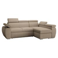 ECKSOFA Boston Mini, Seite: Rechts - 2R+LC - Chromfarben/Beige, Holz/Textil (255/170cm) - MIRJAN24